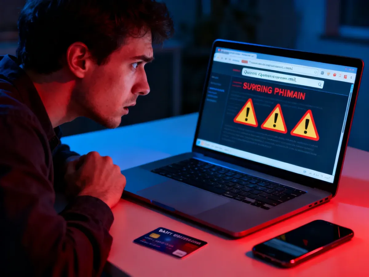 Rozpoznawanie podejrzanej wiadomości phishingowej na laptopie