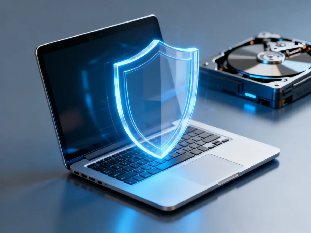 Laptop zabezpieczony szyfrowaniem całego dysku