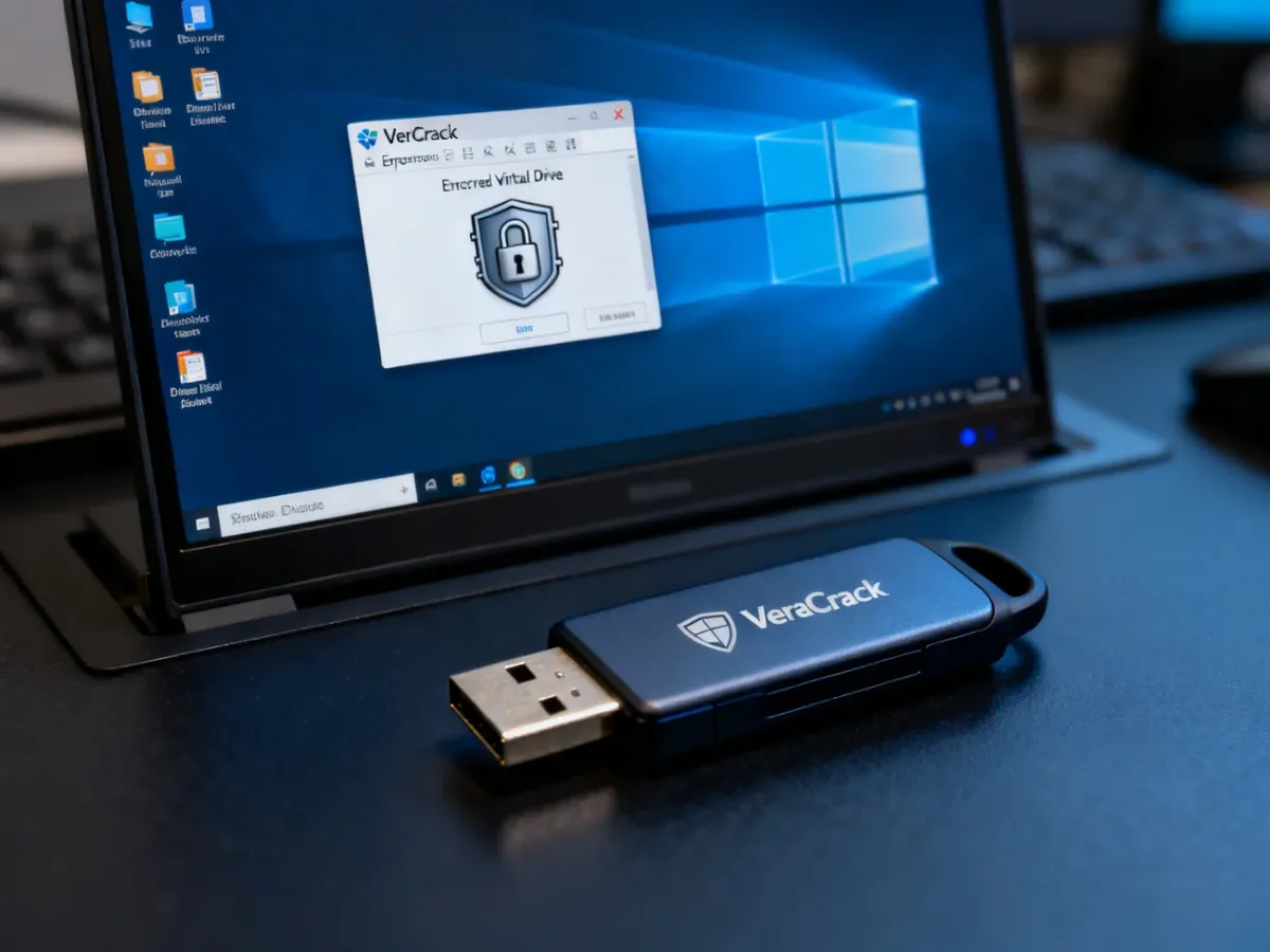Zaszyfrowany kontener VeraCrypt zamontowany jako wirtualny dysk