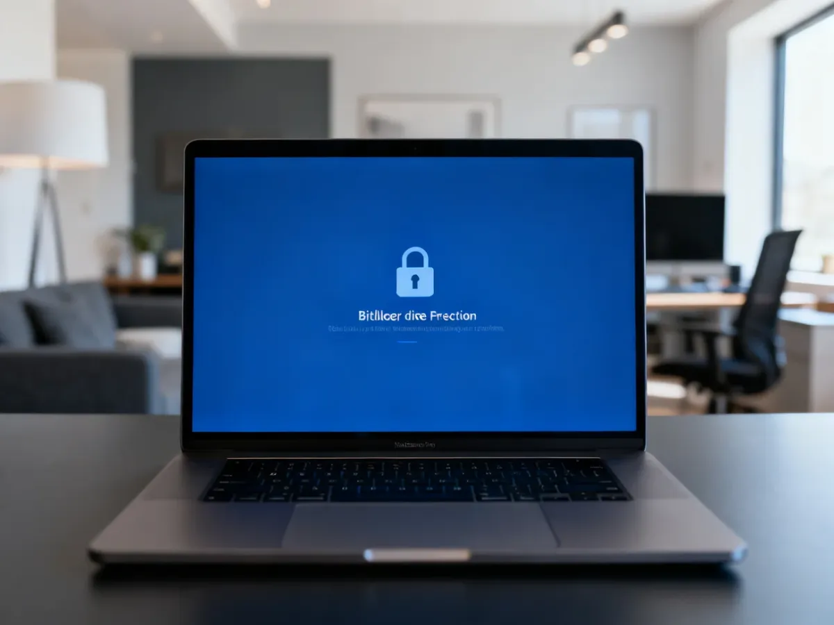 Laptop podczas uruchamiania szyfrowania dysku BitLocker