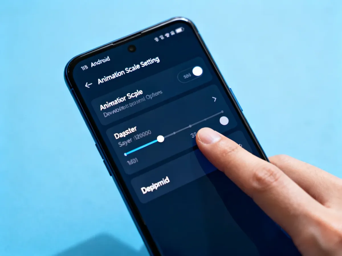 Zmiana skali animacji w Opcjach programistycznych Androida