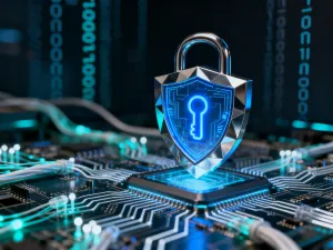 Cyfrowa kłódka między tradycyjnym kluczem a nowoczesnym tokenem, symbolizująca porównanie metod logowania w cyberbezpieczeństwie.