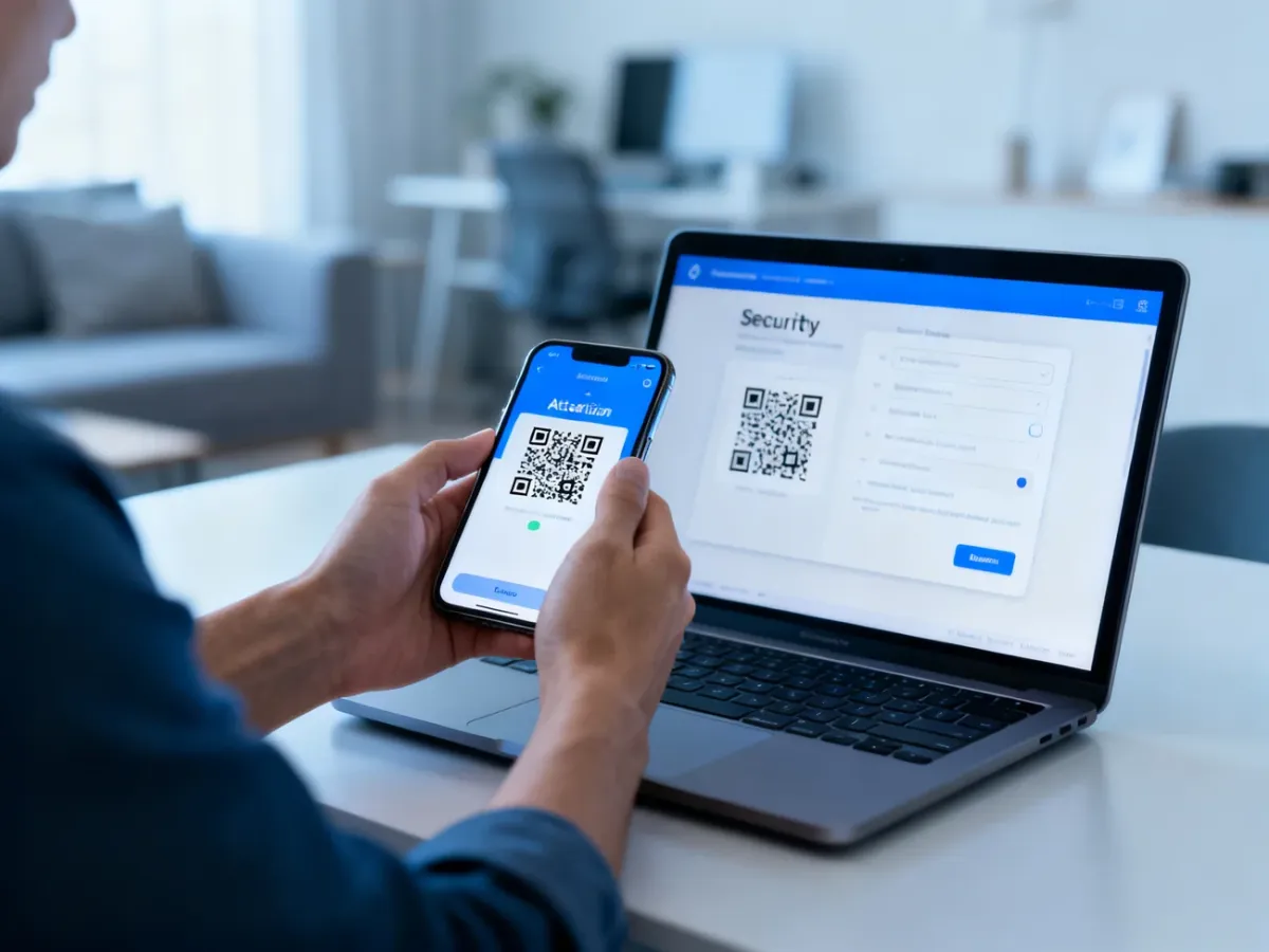 Skanowanie kodu QR aplikacją uwierzytelniającą na smartfonie